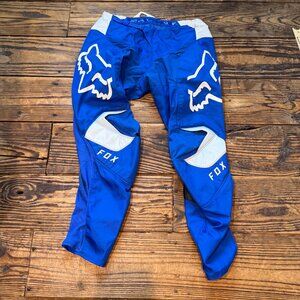 Vintage Fox Racing 180 MOTO BMX Racing Motocross Pants Size 34 Y2K Blue / White